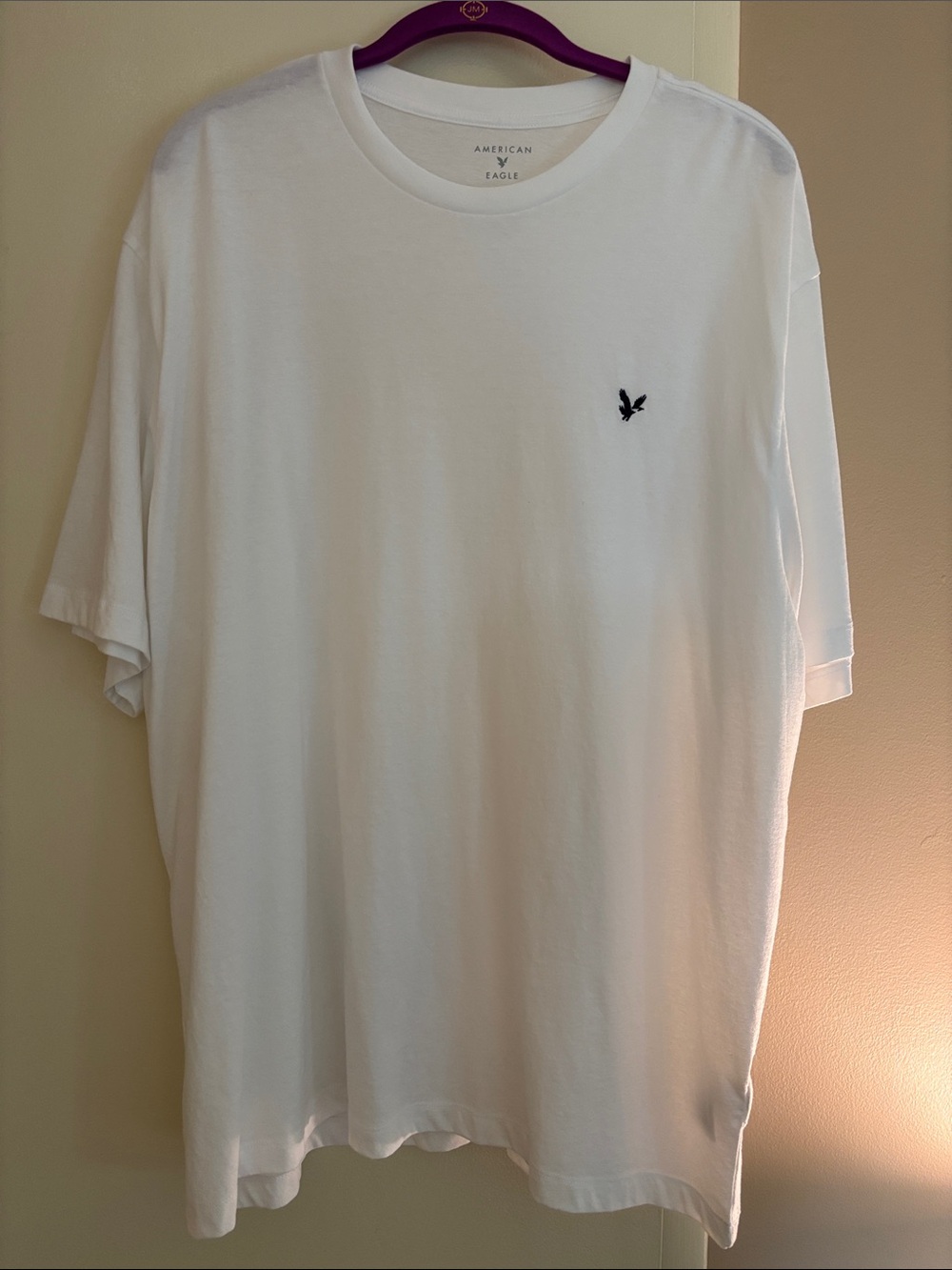 American Eagle Outfitters Men’s White Crew Neck Logo T‑Shirt 2 XL